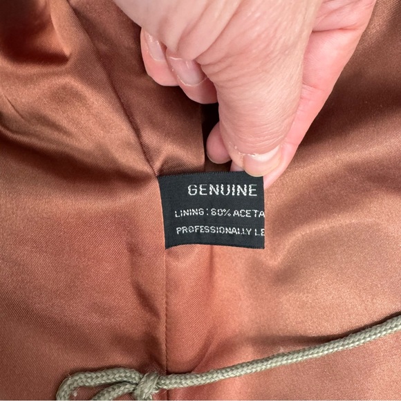 VTG MARC BUCHANAN PELLE PELLE LEATHER Jacket Women’s 9/10 Distressed Green - Picture 5 of 16